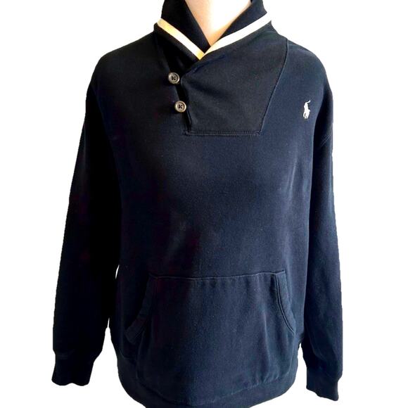 Polo Ralph Lauren Shawl Collar Pullover Sweatshirt Stripe Women S/M, Kid XL - Picture 1 of 12